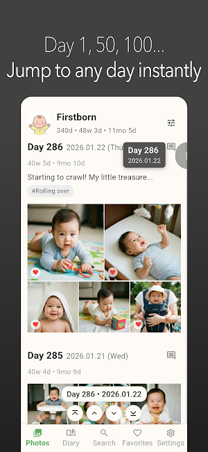 Baby Days: Daily Photo & Diary Screenshot 0