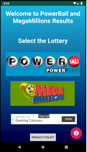 Megamillions and Powerball Lottery Live Results Screenshot 0