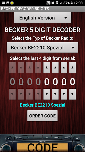 Becker 5Digit Radio Code Screenshot 3