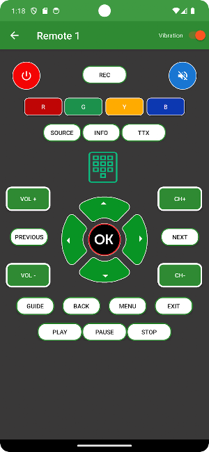 Remote control for Fusion Tv Screenshot 2