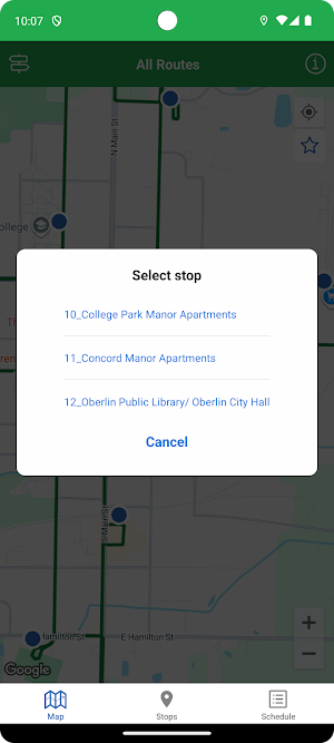 Oberlin E-Bus Circulator Screenshot 1