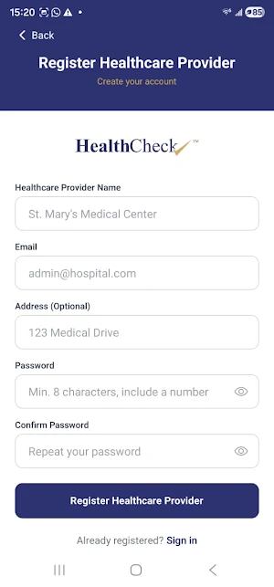 NHP HealthCheck Screenshot 1