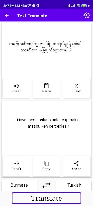 Burmese To Turkish Translator Screenshot 1