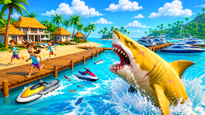 Ocean Shark Hunt & Grow Screenshot 2