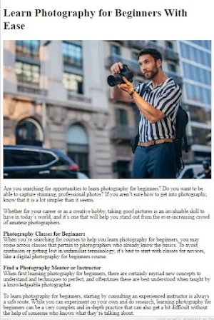 How to Learn Photography Screenshot 2