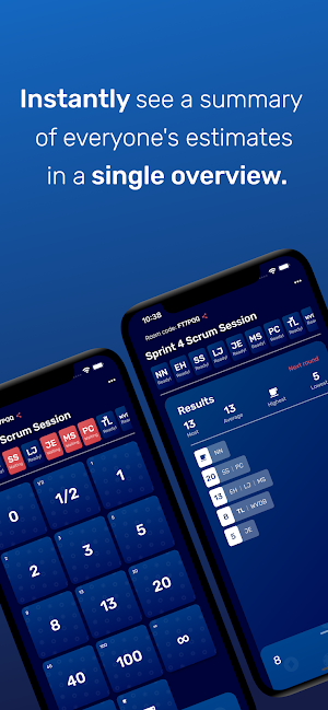 Scrum Poker Rooms. Screenshot 2