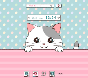 Cute Wallpaper Peeking Cat Theme Screenshot 0