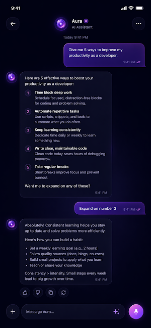 Aura — Smart AI Chat & Voice Screenshot 3