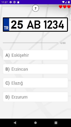 Plaka Quiz - 81 il Plaka Testi Screenshot 2