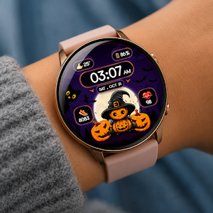 Cute Witch Digital Watch Face Screenshot 0