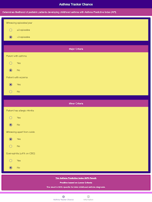 Asthma Tracker Chance - Asthma Predictive Index Screenshot 3