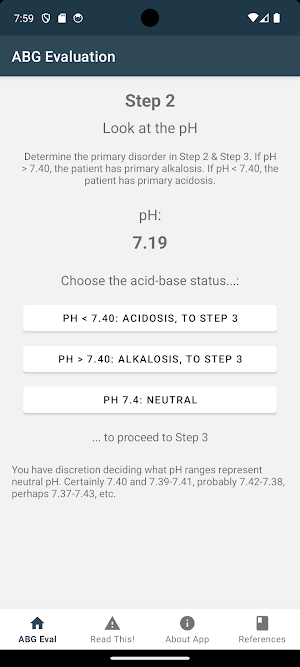 ABG Acid-Base Evaluation Screenshot 1