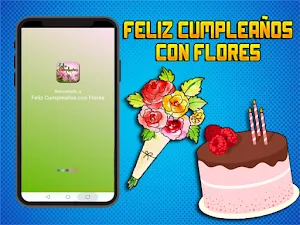 Feliz Cumpleaños Con Flores Screenshot 0