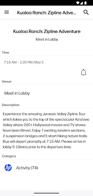 HP Events Screenshot 1