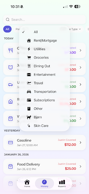Fairmony: Couples Expenses Screenshot 1