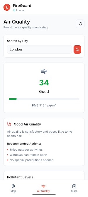 FireGuard - Fire & Air Quality Screenshot 1