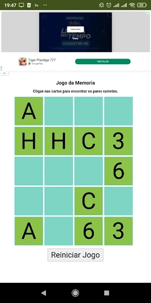 Jogo da Memória Screenshot 2