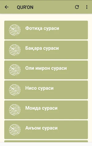 Qur'oni Karim O'zbek tilida (Quran Uzbek) mp3 Screenshot 1