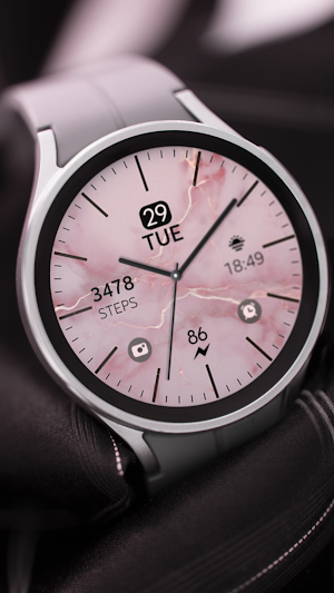 Pink Marble simple watch face Screenshot 3