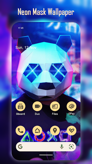 Neon Mask Wallpaper Parallax Screenshot 1