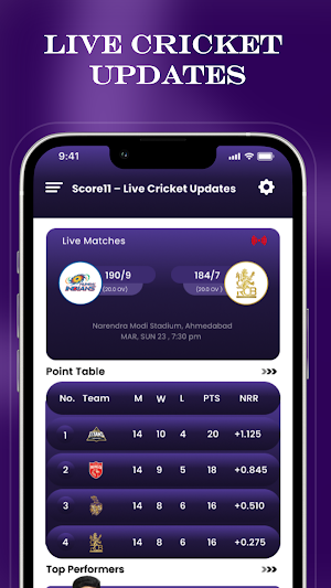 Score11 – Live Cricket Updates Screenshot 0