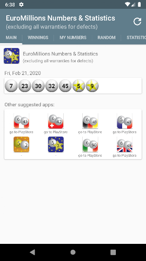 Lottery Statistics Europe Screenshot 0