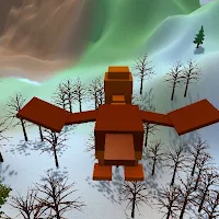 Eagle toy flying snow mountain