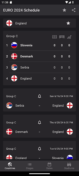 EURO 2024 Schedule Screenshot 1