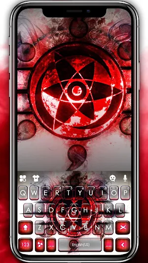 Smokey Red Sharingan Keyboard Theme Screenshot 0