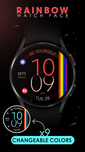 Rainbow digital watch face Screenshot 2