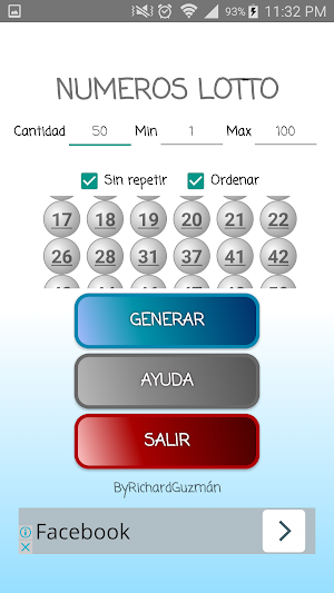 Lottery Number Generator Screenshot 2