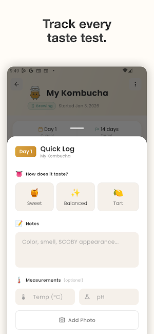 Kombucha Brew Tracker Screenshot 2