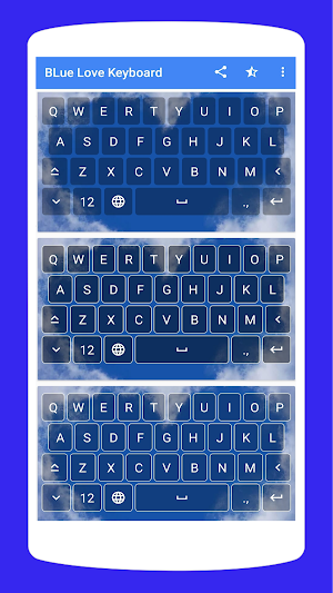 Blue Love Keyboard Theme Screenshot 3