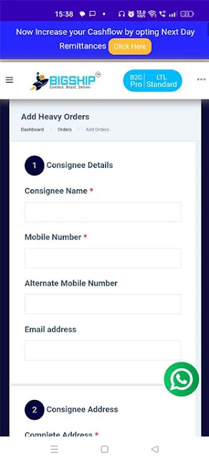 BigShip -Courier and Logistics Screenshot 3