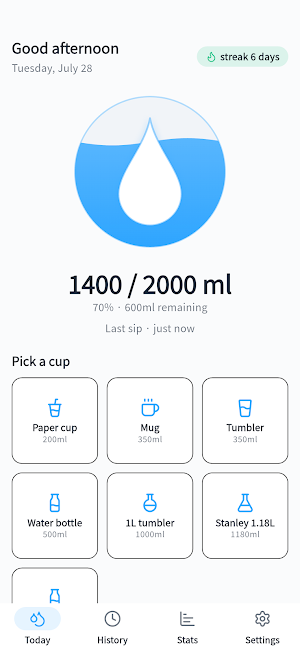 WaterDrop: Drink Water Tracker Screenshot 0