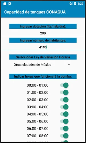 Capacidad de tanques CONAGUA Screenshot 1