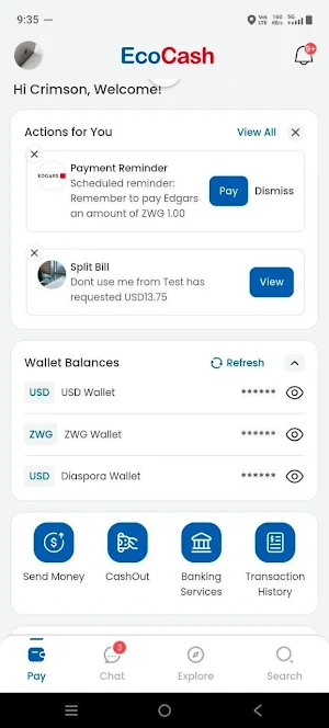 EcoCash Super App Screenshot 2