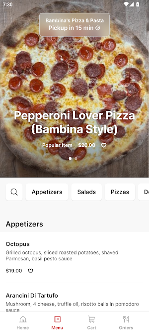 Bambina's Pizza and Pasta Screenshot 1