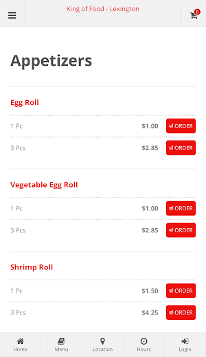 King of Food Lexington Order Screenshot 2