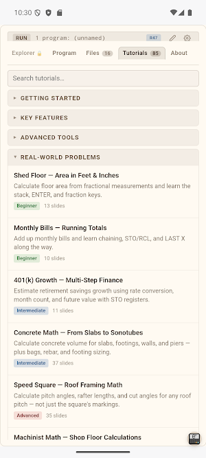 R47 RPN Calculator & Explorer Screenshot 2