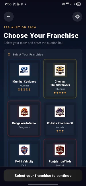 Cricket Auction: Team Builder Screenshot 2