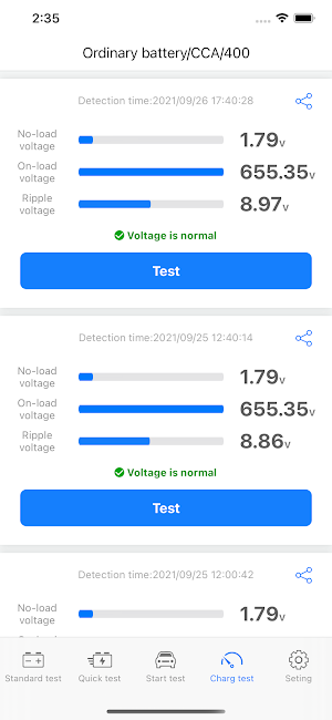 Konnwei Battery Tester Screenshot 3