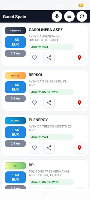 GasolSpain for Android Auto Screenshot 0