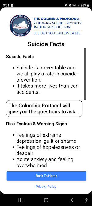 Columbia Protocol VA DOC Screenshot 2