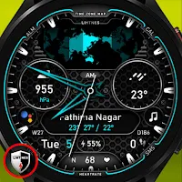 World Time Map Watchface 020