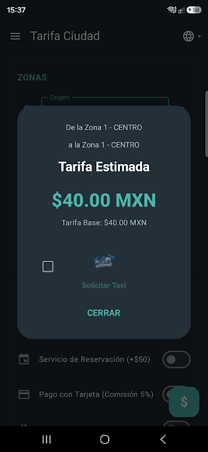 TaxiRate PDC Screenshot 3