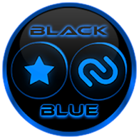 Flat Black and Blue Icon Pack