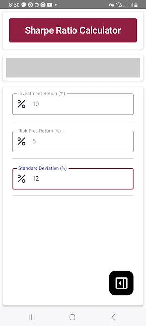 Sharpe Calculator Screenshot 0
