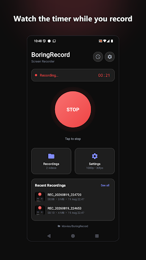 Boring Record Screen Recorder Screenshot 1