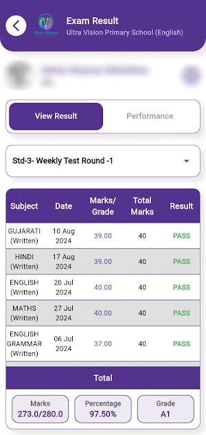 UltraVision Academy Parent App Screenshot 1